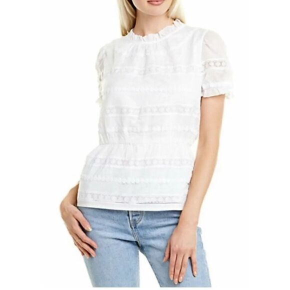 J. Crew Daisy Chain Lace Ruffle Blouse - Picture 1 of 7